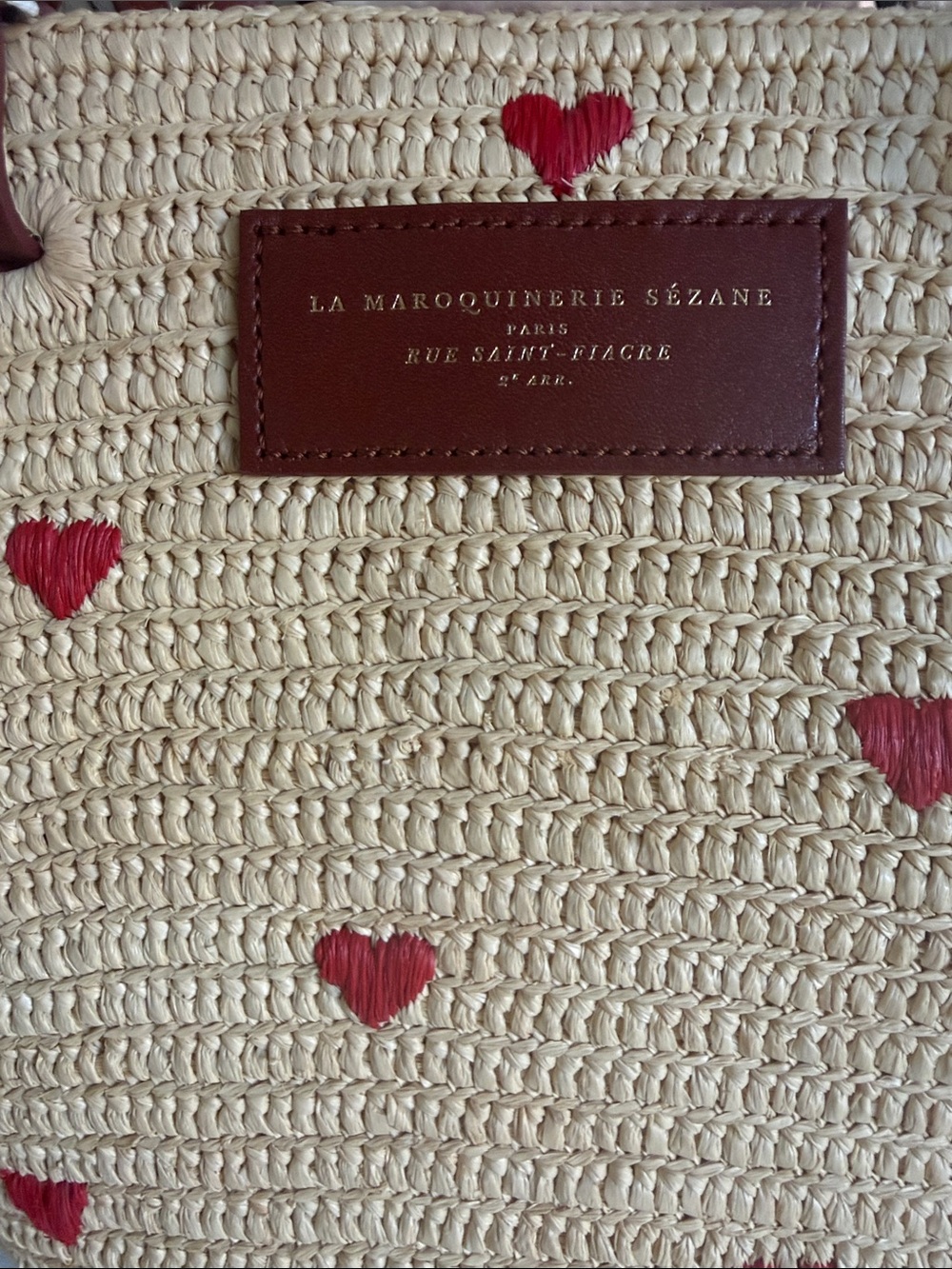 Sezane Justine Basket Bag Heart Embroidery - Picture 2 of 9
